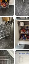 Pull out kitchen wire basket drawers x 3 500m wide