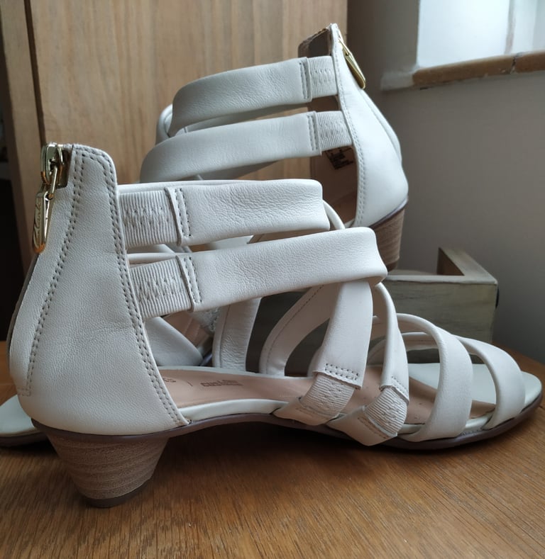Clarks Ladies Mena Silk Gladiators Sandals White Leather UK 5.5 New | in Dorset | Gumtree