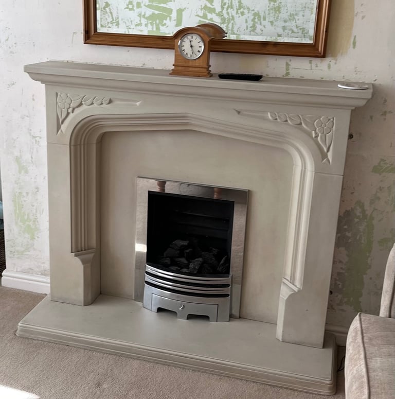 Stone Fireplace and hearth