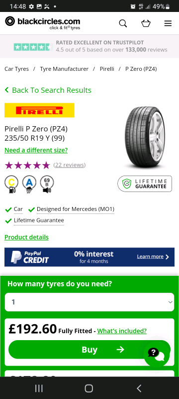 235 50 19 pirelli pzeros 8mm tread only £45 Free fitting and balance