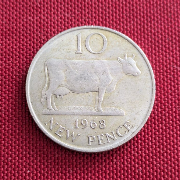 10p 1968 10 NEW PENCE Guernsey coin