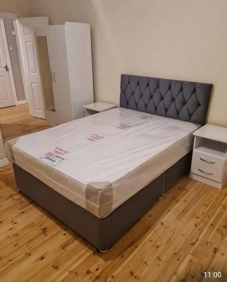 image for  Double Divan Bed 4ft6 – Strong Frame + Cozy Mattress 🛏️ | Today Delivery **