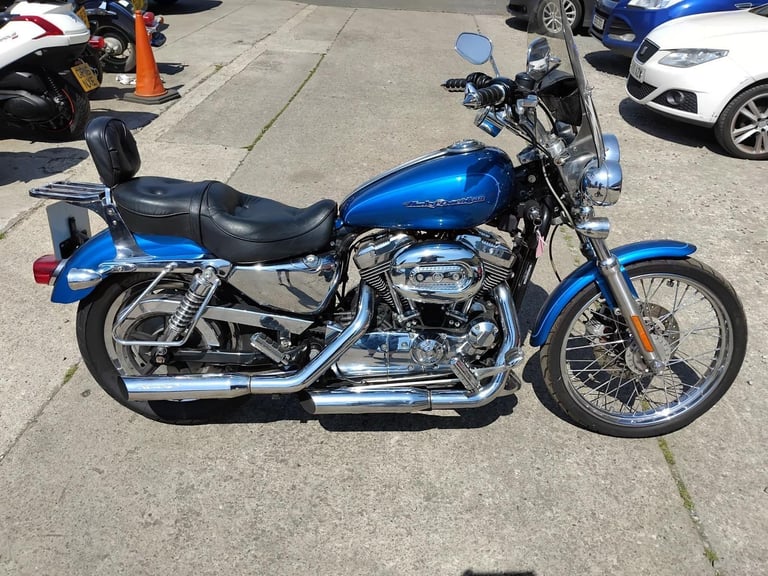 2005 05 HARLEY DAVIDSON XL 1200 C XL1200 CUSTOM SPORTSTER BLUE CUSTOM CRUISER