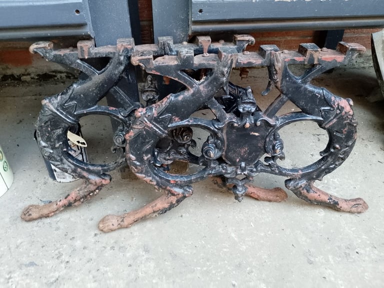 image for Pair of apprentice piece coalbrookdale cast iron table ends 