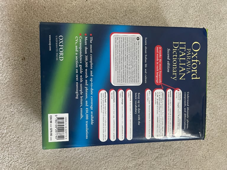 Oxford-Paravia Italian Dictionary - Hardcover, used in VGC