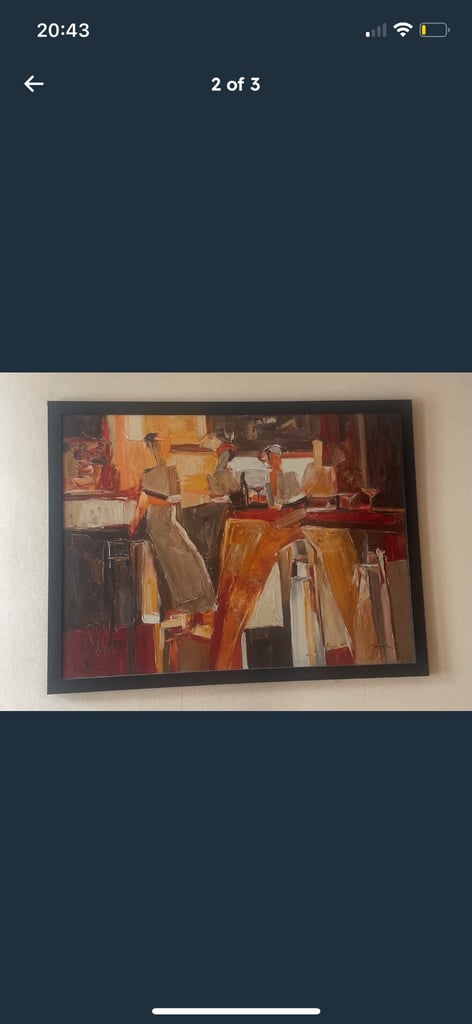 Large ikea painted canvas