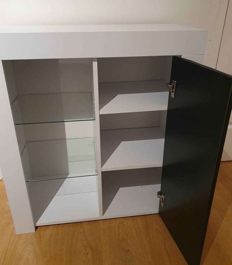 IKEA Besta Unit & White Gloss unit with Black door 