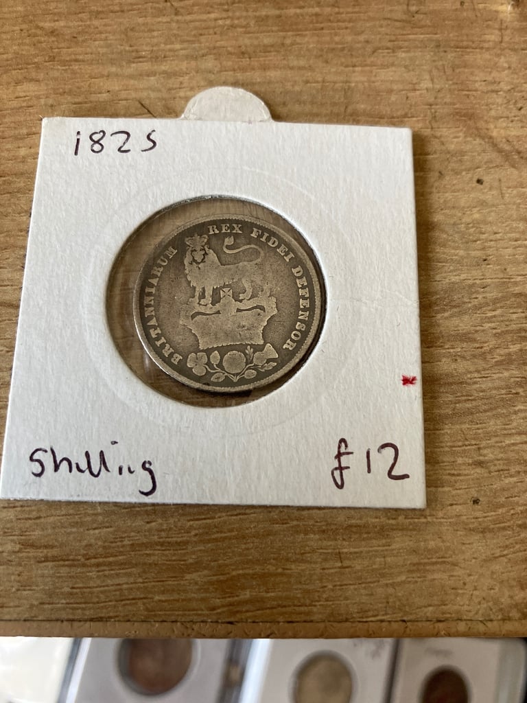 image for 1825 silver shilling coin 