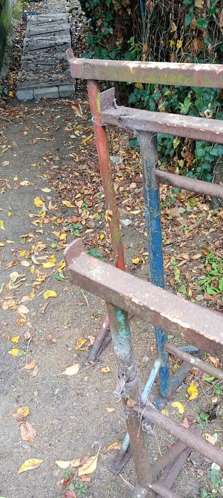 Builders steel scaffold trestles.