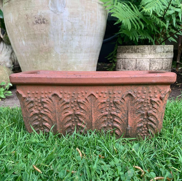 Italian terracotta, decorative plant pot oblong 