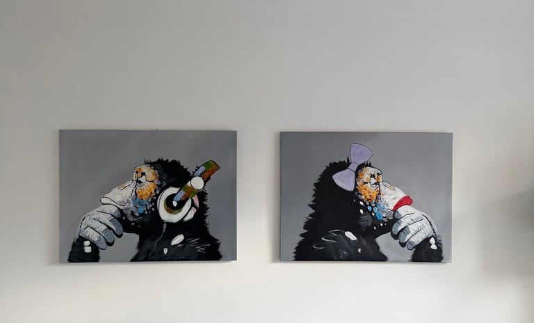 image for Muzagroo Art Music Monkey Oil Painting