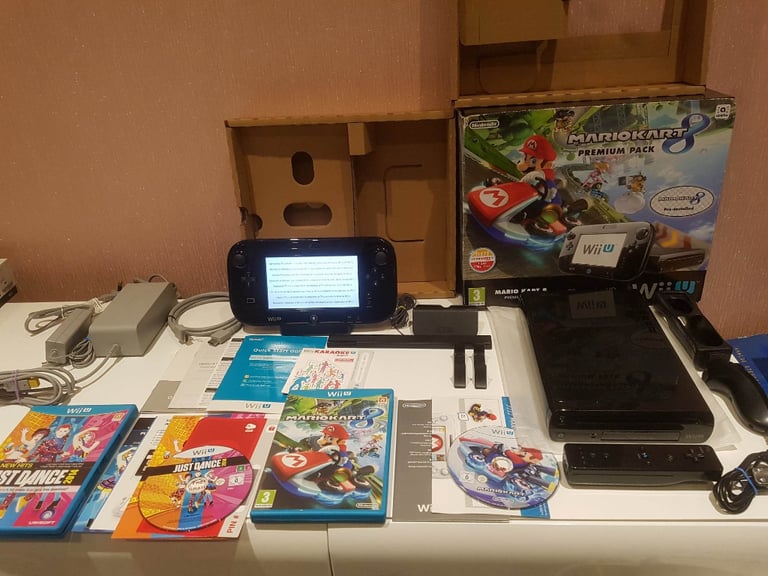 Boxed 32GB Mario Kart 8 Premium Edition Nintendo Wii U Console, Touchscreen Controller Games Switch