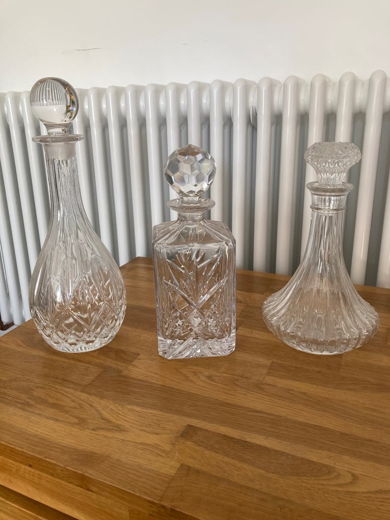 Glass Decanters x 3