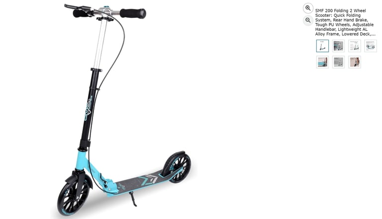 2 Wheel Scooter, Quick Folding, Rear Hand Brake, Tough PU Wheels || Brand new 45% off price 