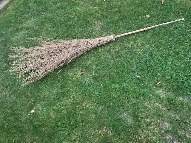Witch's besom broom - Halloween prop or practical leaf sweeping