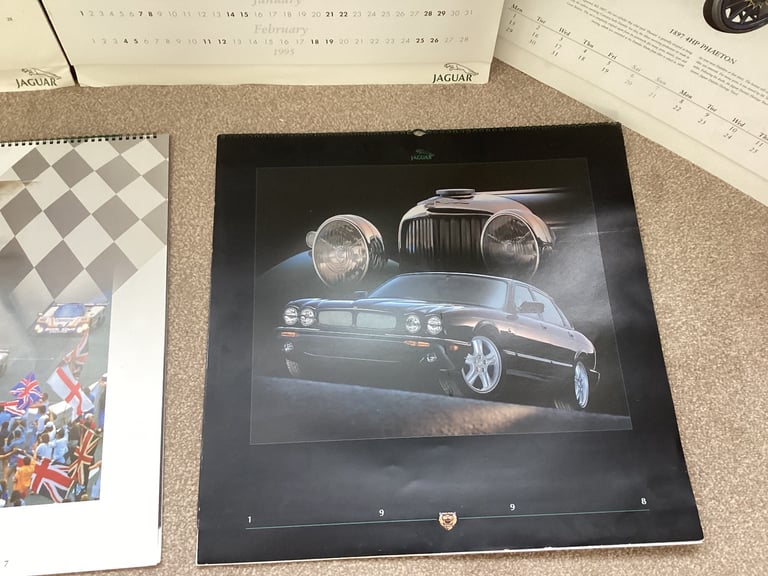 Choice of 6 Vintage Jaguar/Daimler Calendars,1992,1993,1995,1996,1997,1998.