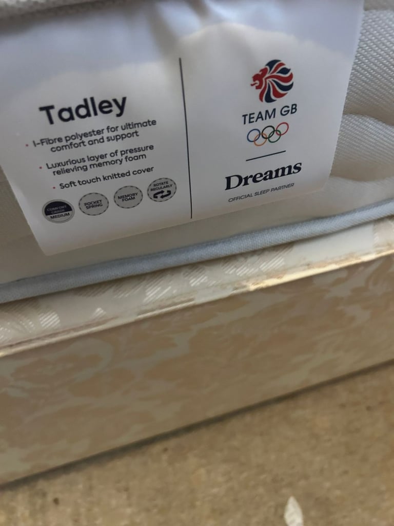 image for Double divan bed base and mattress 