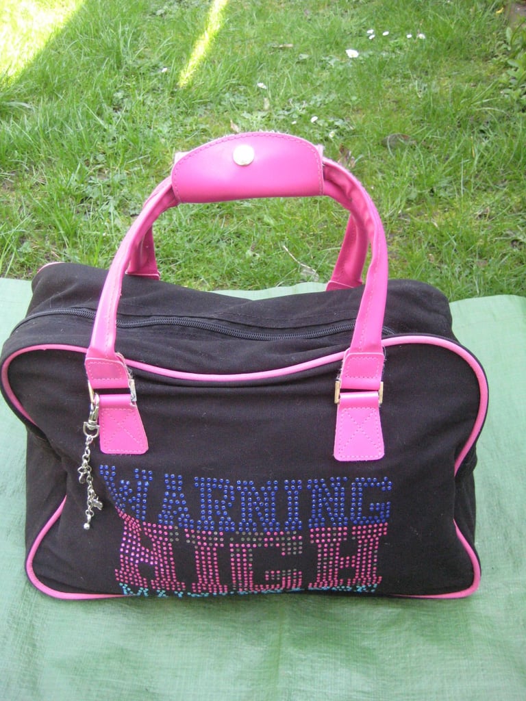 image for Goldigga High Maintenance Black Fabric with Pink Trim Holdall for £7.00