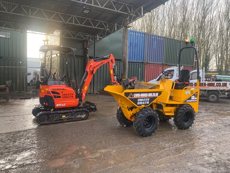 Mini digger, dumper, concrete crusher, concrete breaker, spider crane, cherry picker hire