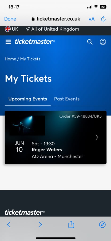 ROGER WATERS 4 TICKETS Manchester (last tour