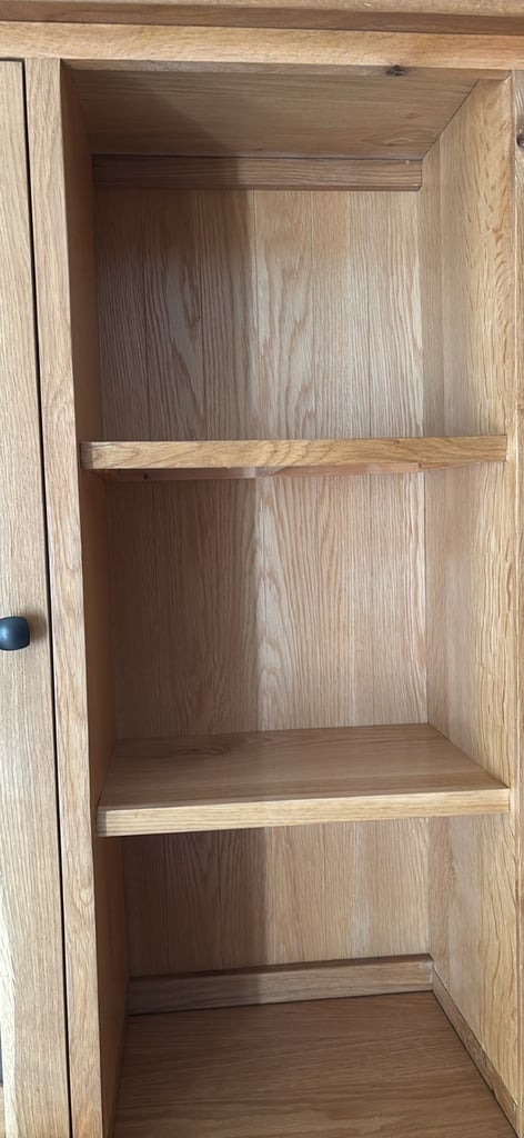 Oak sideboard and display case