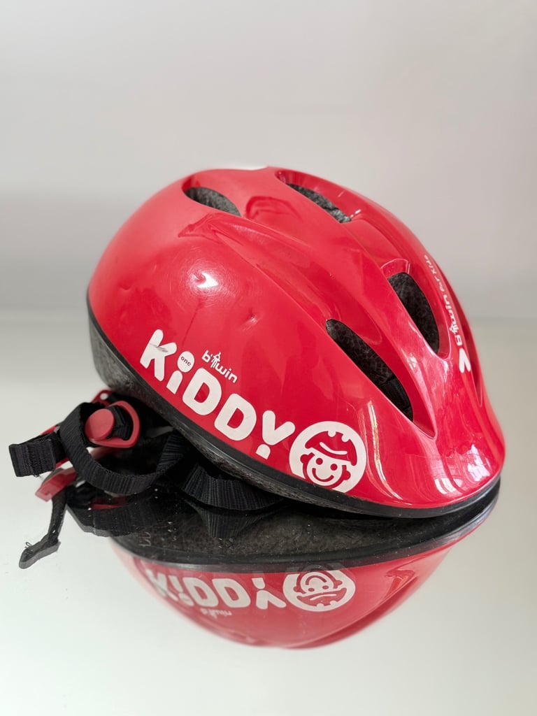 B’Twin Kiddy Kids Bike Helmet Red Size S 47-53cm Cycling Safety
