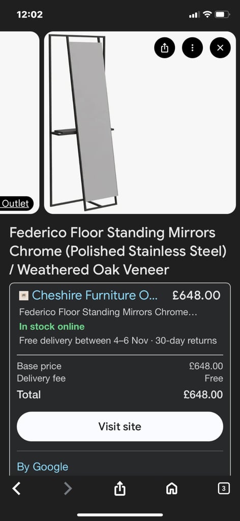 Fedirico full length mirror with a shelf 