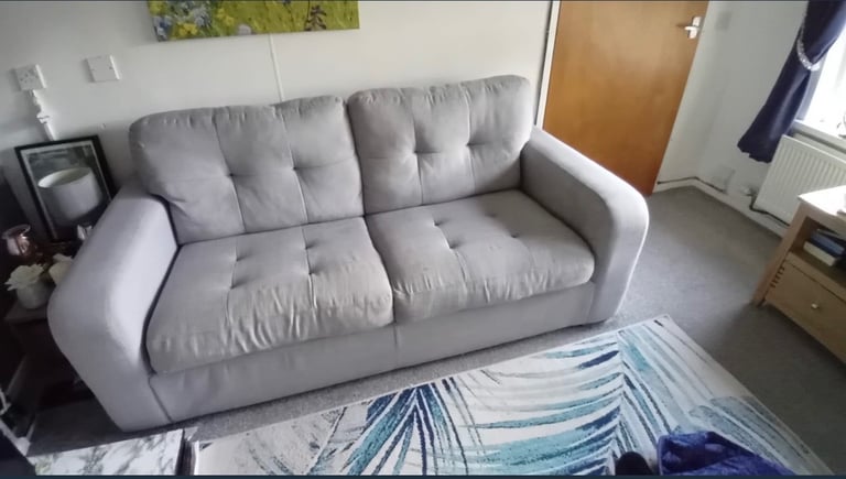 Grey fabric  Two seater sofa & one chair 