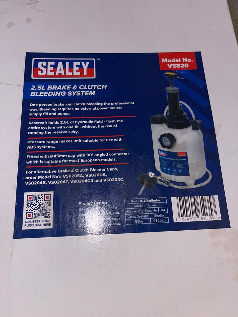 Sealey 2.5L BRAKE & CLUTCH BLEEDING SYSTEM