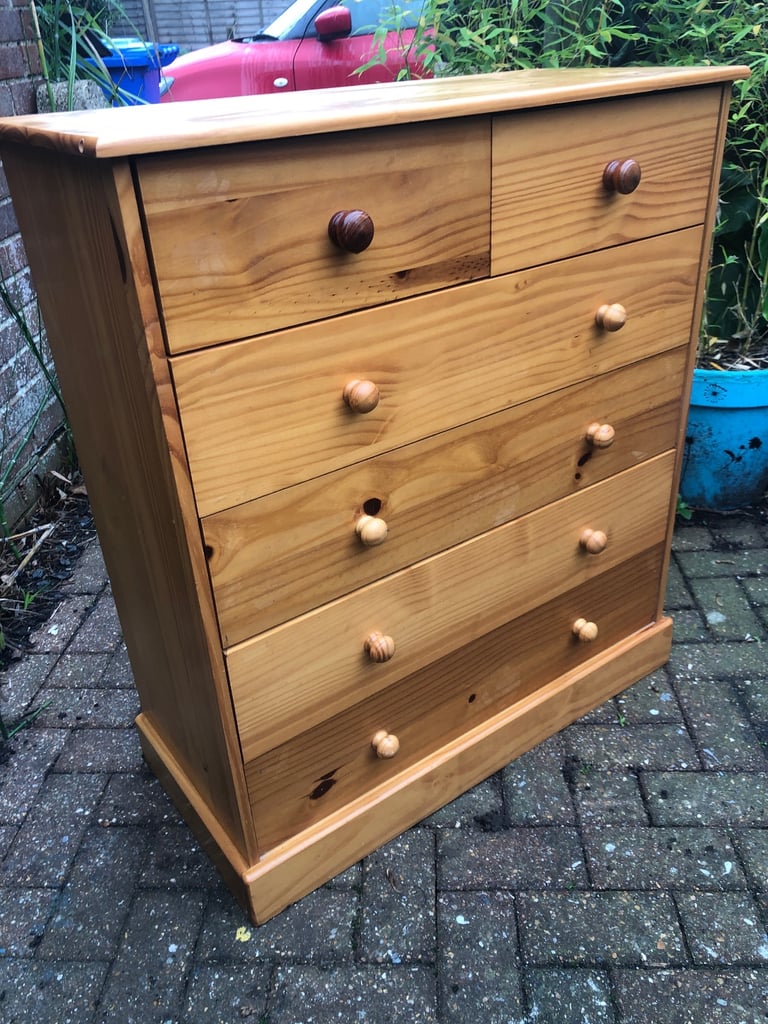 image for Large pine chest of six drawers