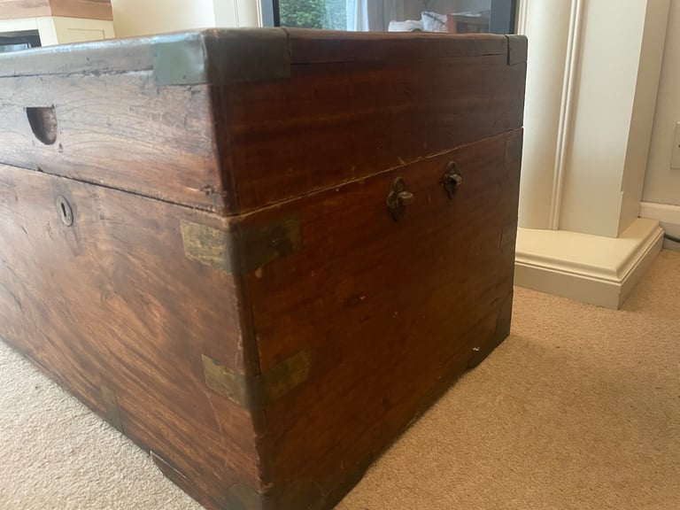 Antique Camphorwood campaign Trunk/Chest - 19th Century 