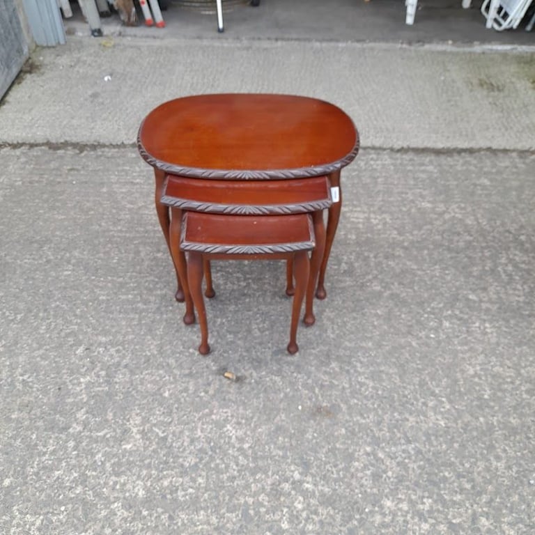 Nest of 3 tables with Queen Anne feet, ref:18856 £25.00