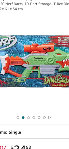Nerf DinoSquad Rex-Rampage Motorized Dart Blaster, 10-Dart Clip, 20 Nerf  Darts, 10-Dart Storage- T-Rex Dinosaur Design - Nerf