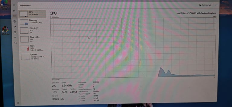 Gaming PC Ryzen 5600 Arc750 (RTX 3060) 16gb ram 2Tb SSD Computer