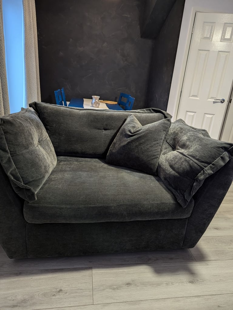Habitat Grey Velvet Armchair