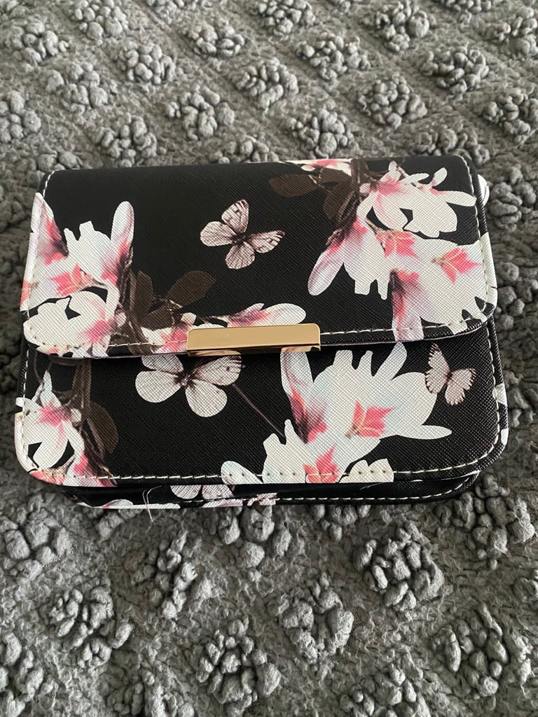 Black butterfly handbag new