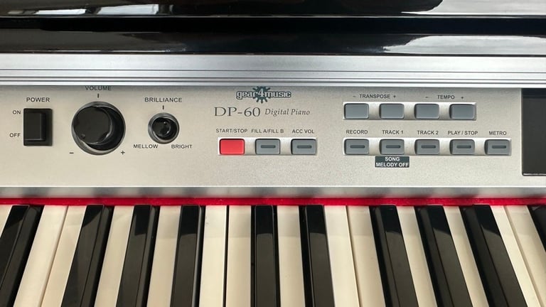 DP-60 Digital Piano by Gear4music, Gloss Black, 88 fully weighted hammer action