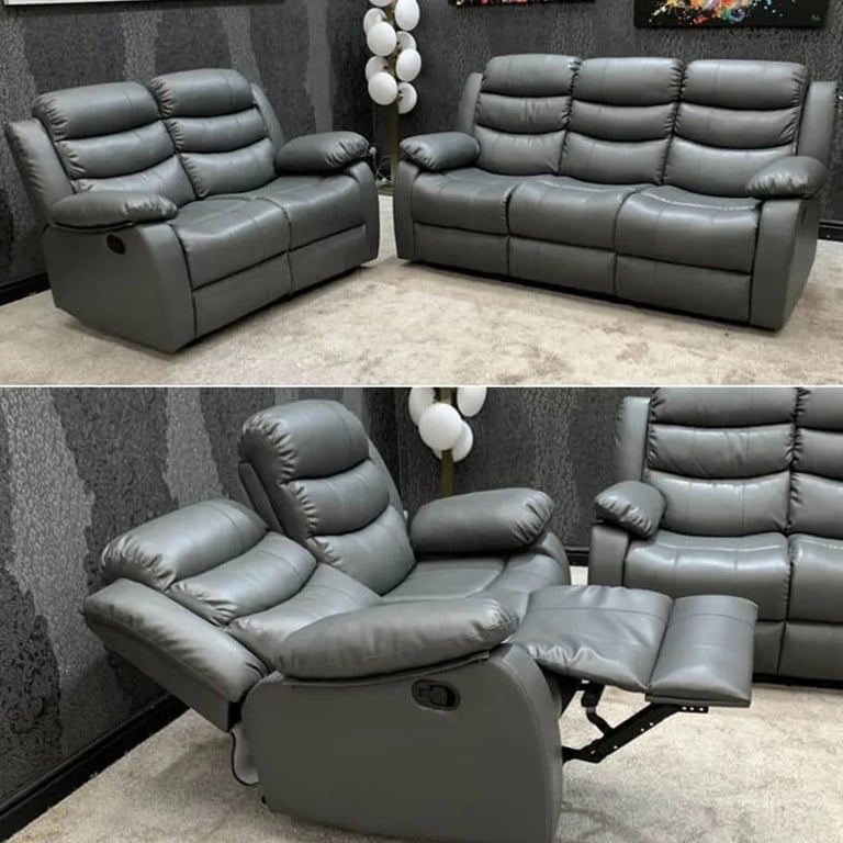image for Roma Recliner Sofa - Leather Finishing  |  Same Day & Free Delivery !! **