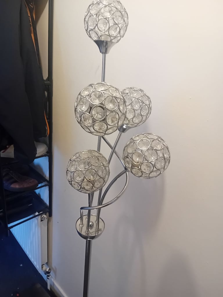 image for Stunning silver crystal ball lights x3