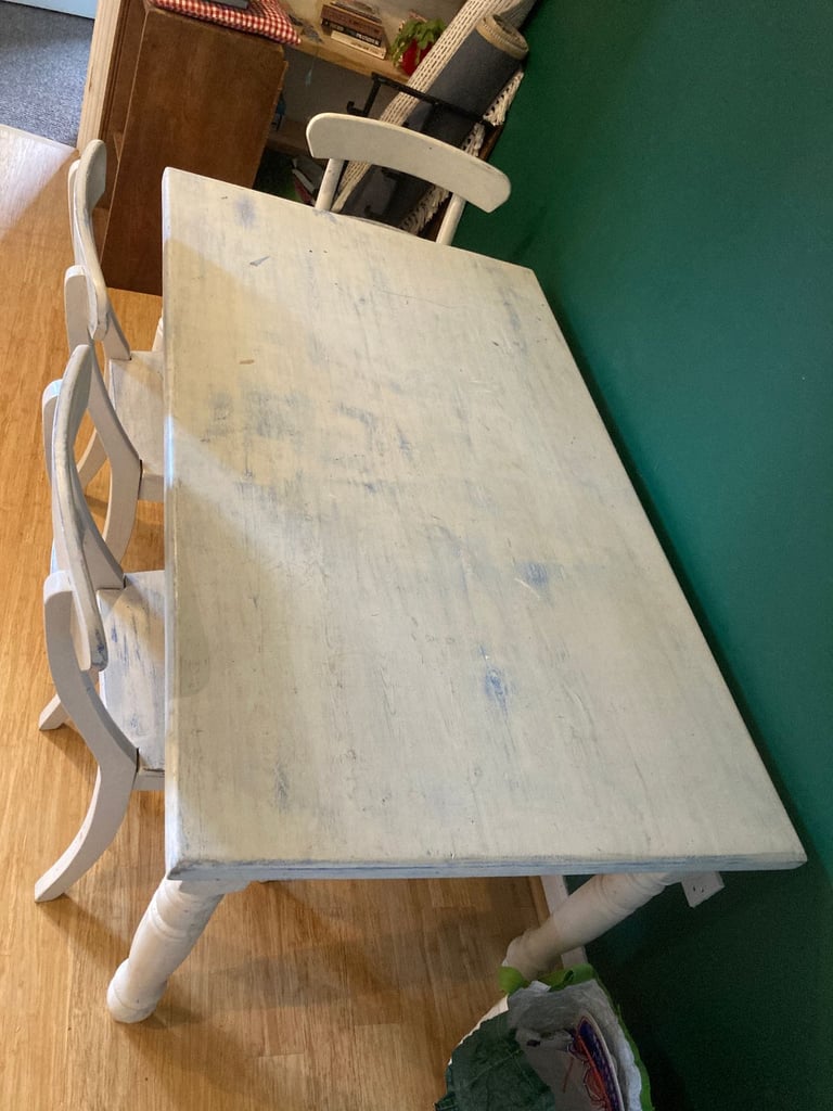 Wooden Dining/Crafts Table with 3 Matching Chairs