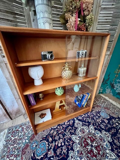  Mid Century glazed bookcase unit  – local delivery 