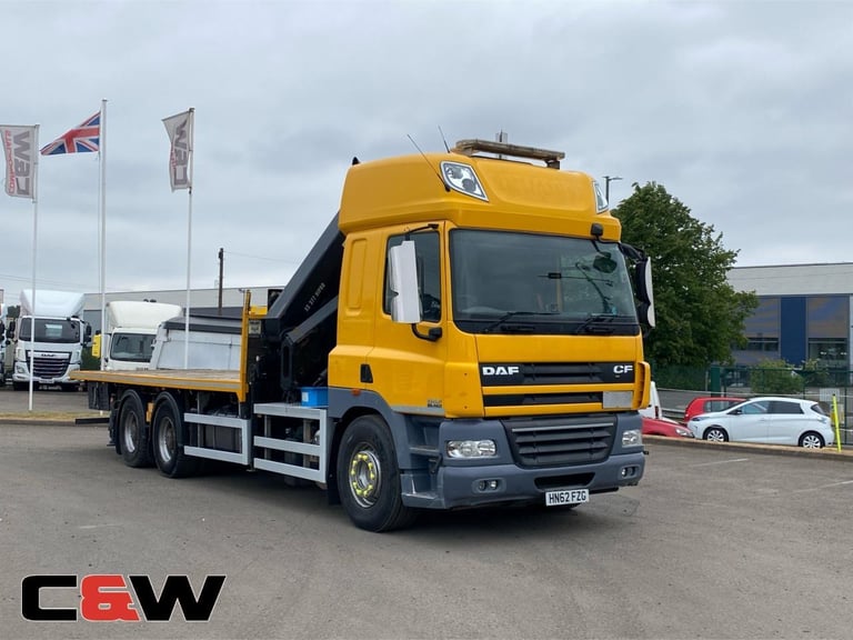 image for *Euro 5* DAF 2012 (62) FAT CF85.460 6X4 Flatbed Crane - 458000kms
