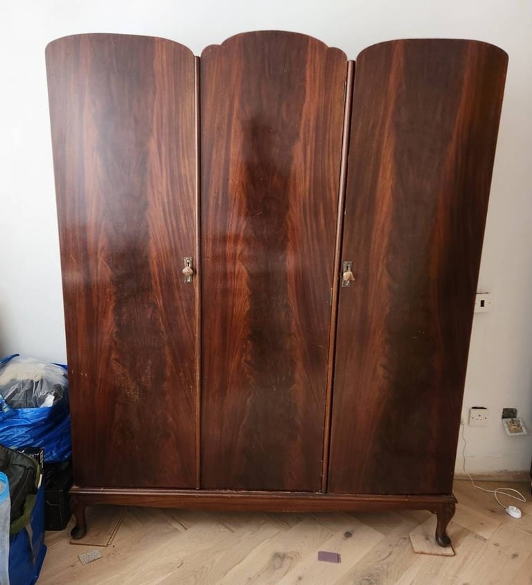 Antique solid wood triple wardrobe