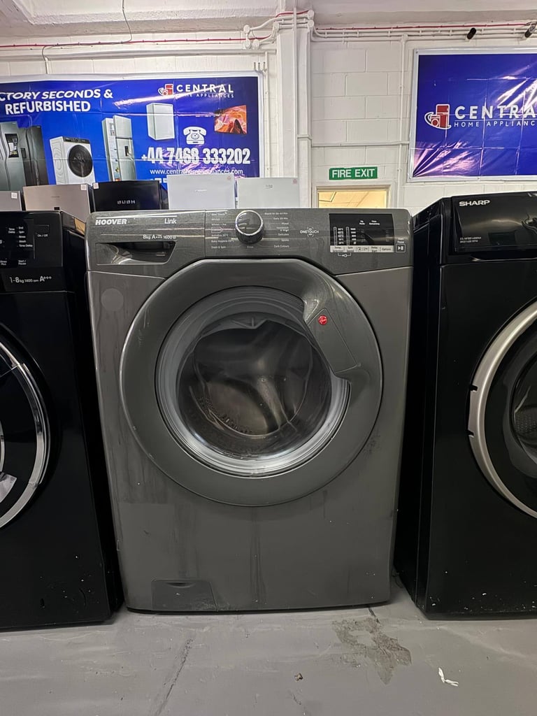 Hoover 8kg 1600rpm Washing Machine – Graphite - Free Same Day Delivery