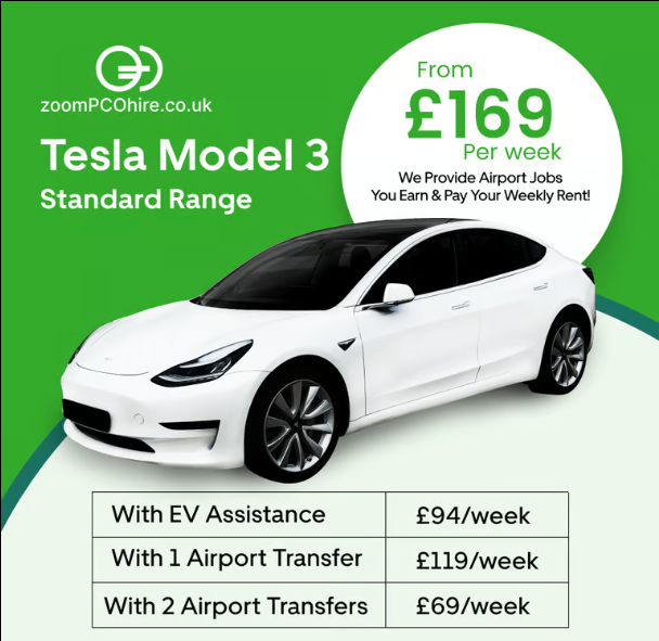 Cheap PCO Car Hire | Rent 2 Buy EVs | Pre-Book Airport Jobs | Tesla, Kia, MG5, BMW, Mifa 9