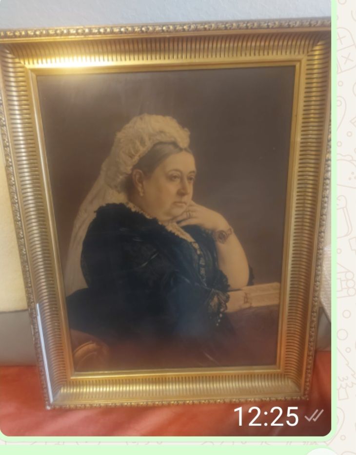 Framed gold guilted picture of Queen Victoria 