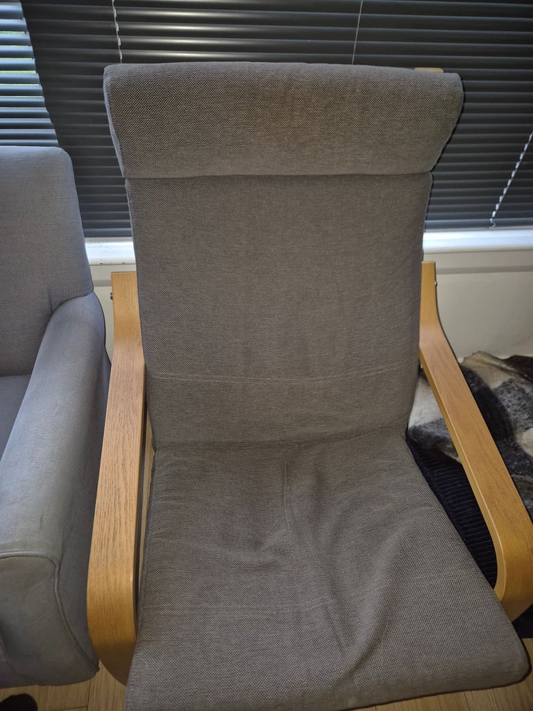Ikea poang lysed grey sales