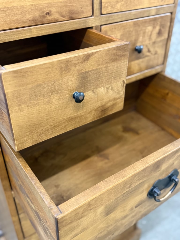 Laura Ashley Garrat Tallboy chest of drawers honey finish 