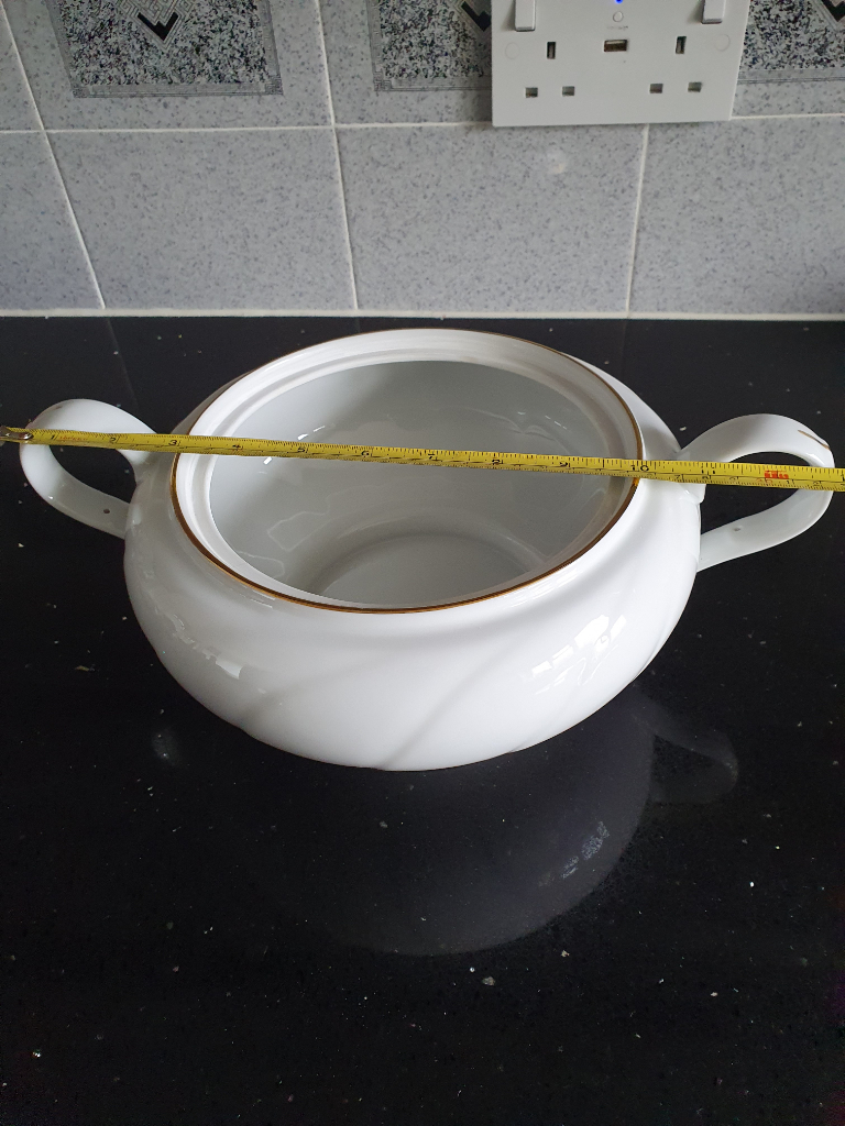 REDUCED!  Set of 2 White Harmony Porcelain Terrines with Lids