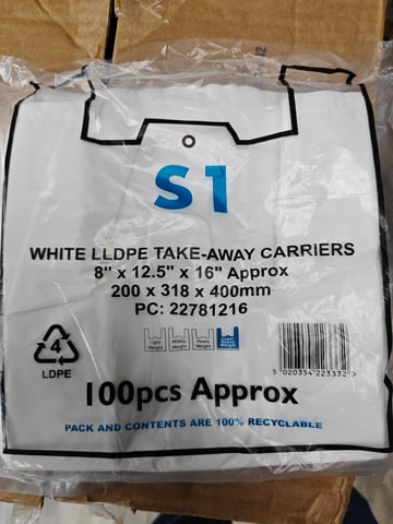 White Vest Carrier Bags